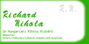 richard mihola business card