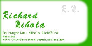 richard mihola business card